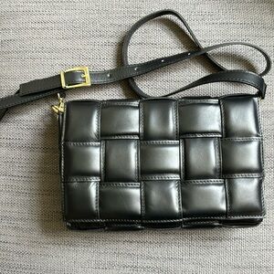 Leather Woven Crossbody Bag